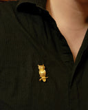 Vintage 14K & Ruby Owl Brooch TLJ