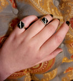 Classic Art Deco Platinum, 18K & 14K Onyx & Diamond Ring TLJ