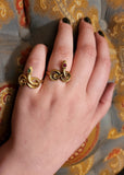 14K Gold & Emerald Museum Replica Snake Ring