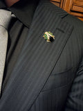 Vintage 18K, Diamond, Emerald, Ruby & Onyx Beetle Insect Brooch TLJ