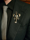 Vintage Silver & Moonstone Lobster Brooch