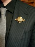 10K Gold Swirl Victorian Repousse Brooch