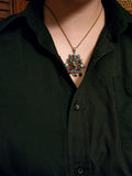 Antique Austro-Hungarian Silver, Garnet, Pearl & Turquoise Eve & The Apple Brooch