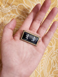 Antique French Silver & Hand Painted Enamel Brooch