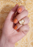 Antique 10K & Carved Shell Cameo Ring