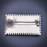 Antique French Silver & Hand Painted Enamel Brooch