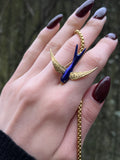 Antique 18K & Enamel Swallow Brooch