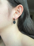Antique 14K, Pressed Glass & Enamel Earrings