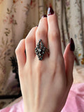 Antique 14K, 13K, Silver & Diamond Conversion Ring