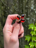 Antique 14K & Garnet Clover Brooch
