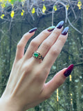 Antique 18K, Emerald & Enamel Mourning Ring