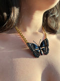 Antique Victorian French Jet Butterfly Brooch