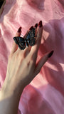 Antique Victorian French Jet Butterfly Brooch