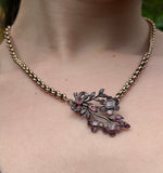 Antique Georgian Silver & Garnet Floral Brooch