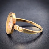 SOLD Antique 15K, 14K & Hand Painted Enamel Cherub Conversion Ring