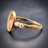 SOLD Antique 15K, 14K & Hand Painted Enamel Cherub Conversion Ring