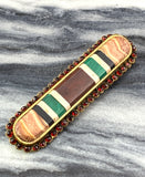 Antique 8K, Bohemian Garnet & Agate Bar Pin/Brooch