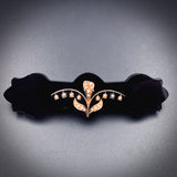 Antique Onyx & Seed Pearl Brooch