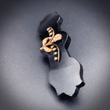 Antique Onyx & Seed Pearl Brooch