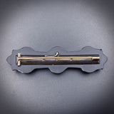 Antique Onyx & Seed Pearl Brooch