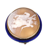 Antique 14K & Carved Shell Battle Cameo Brooch