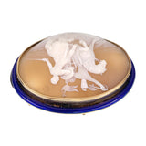 Antique 14K & Carved Shell Battle Cameo Brooch