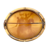 Antique 14K & Carved Shell Battle Cameo Brooch
