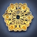 Antique Silver, Gilt, Polki Diamond & Emerald Brooch