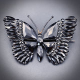 Antique Victorian French Jet Butterfly Brooch