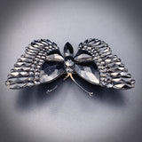 Antique Victorian French Jet Butterfly Brooch