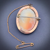 Antique 9K & Carved Shell Cameo Brooch
