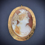Antique 14K & Shell Cameo Psyche Brooch