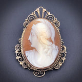 Antique Silver & Carved Shell Cameo Centurion Brooch/Pendant