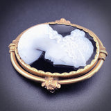 Antique 18K & Hard Stone Cameo Brooch