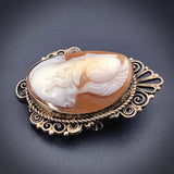 Antique Silver & Carved Shell Cameo Centurion Brooch/Pendant