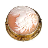 Antique 10K & Carved Shell Cameo Demeter Brooch