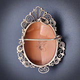 Antique Silver & Carved Shell Cameo Centurion Brooch/Pendant