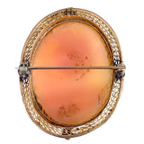 Antique 10K & Carved Shell Cameo Demeter Brooch