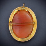 Antique 14K & Shell Cameo Psyche Brooch