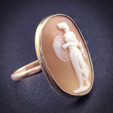 Antique 9K & Carved Shell Cameo Conversion Ring