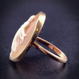 Antique 9K & Carved Shell Cameo Conversion Ring
