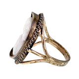 Antique 18K, 14K & Carved Cameo Charles X Conversion Ring