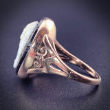 18K & Carved Onyx Cameo Ring
