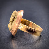 Antique 14K & Gold Filled Lava Cameo Conversion Ring