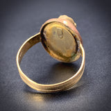 Antique 14K & Gold Filled Lava Cameo Conversion Ring