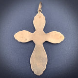 Antique 9K & Enamel Cross Pendant