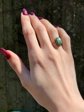 Antique 14K & Faience Scarab Flip Ring