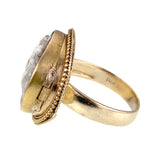 SOLD Antique 15K, 14K & Carved Shell Cameo Locket  Conversion Ring
