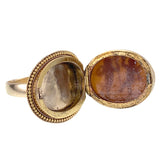 SOLD Antique 15K, 14K & Carved Shell Cameo Locket  Conversion Ring
