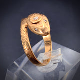 SOLD Vintage 9K & Diamond Snake Ring